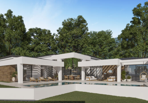Three unique villas built on one level