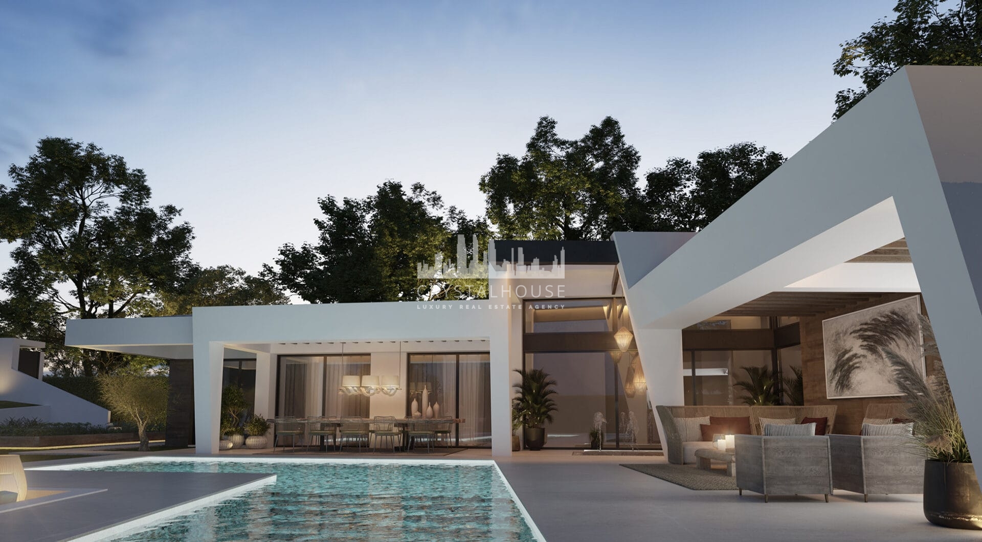 Three unique villas built on one level