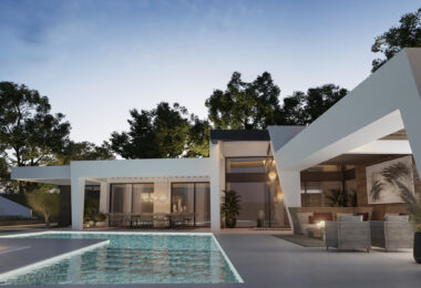 Three unique villas built on one level
