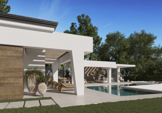 Three unique villas built on one level