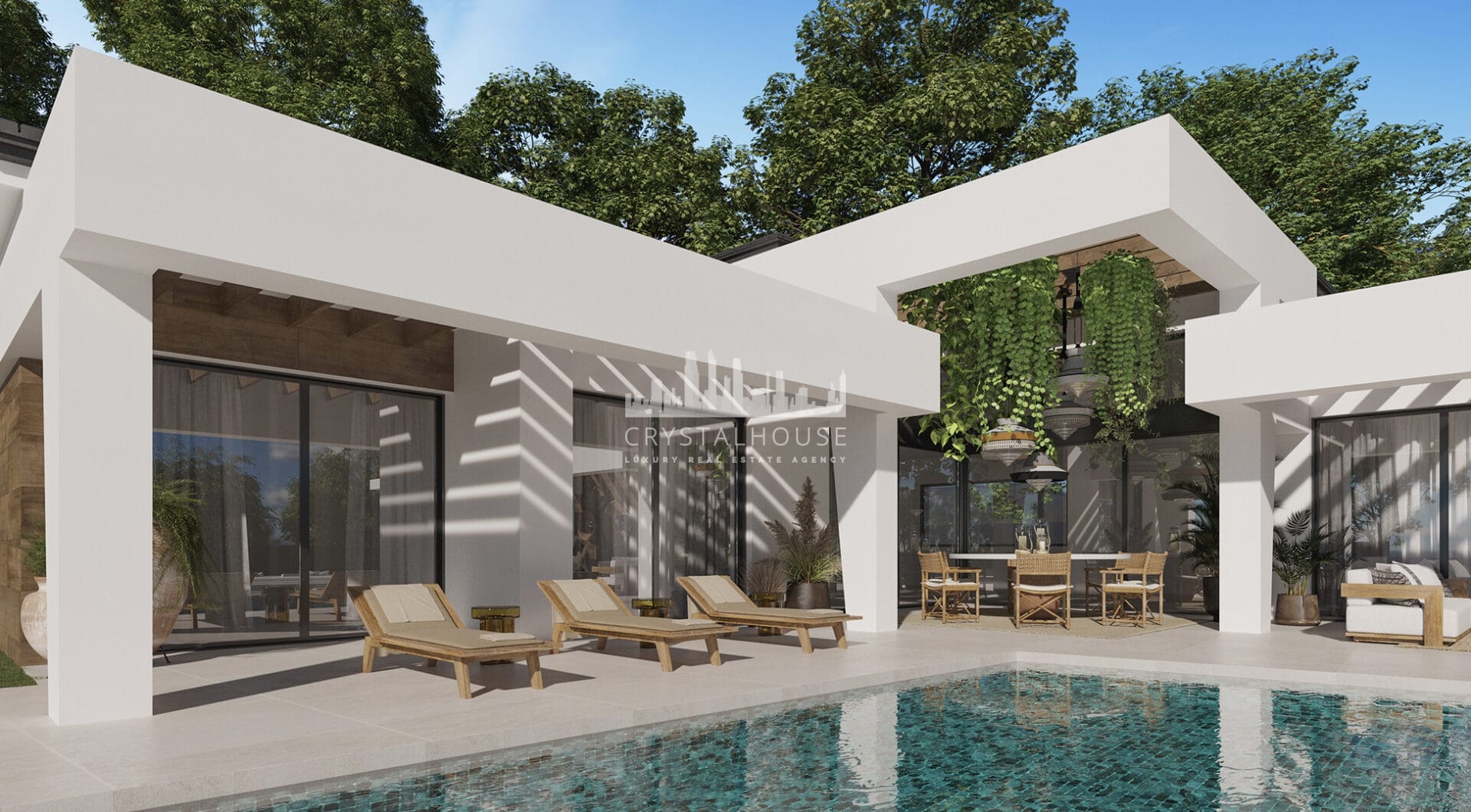 Three unique villas built on one level