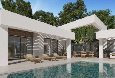 Three unique villas built on one level