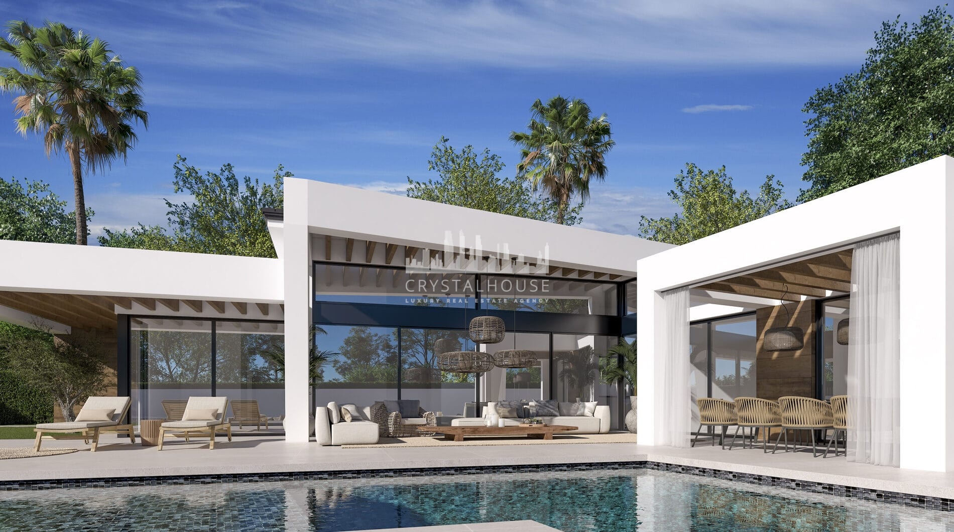 Three unique villas built on one level