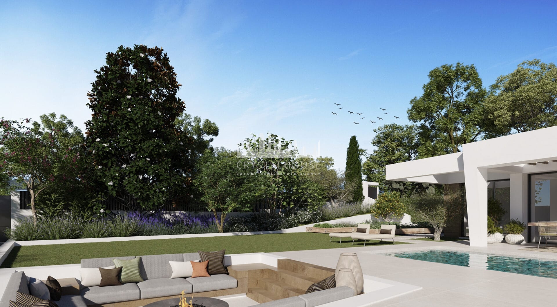 Three unique villas built on one level