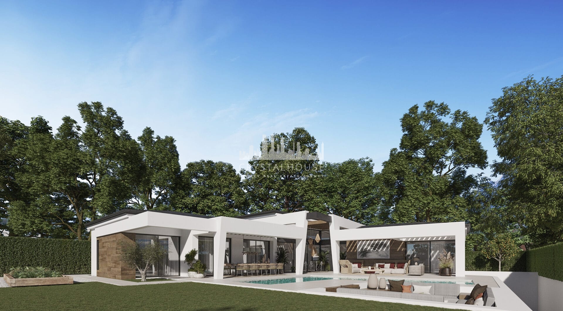 Three unique villas built on one level
