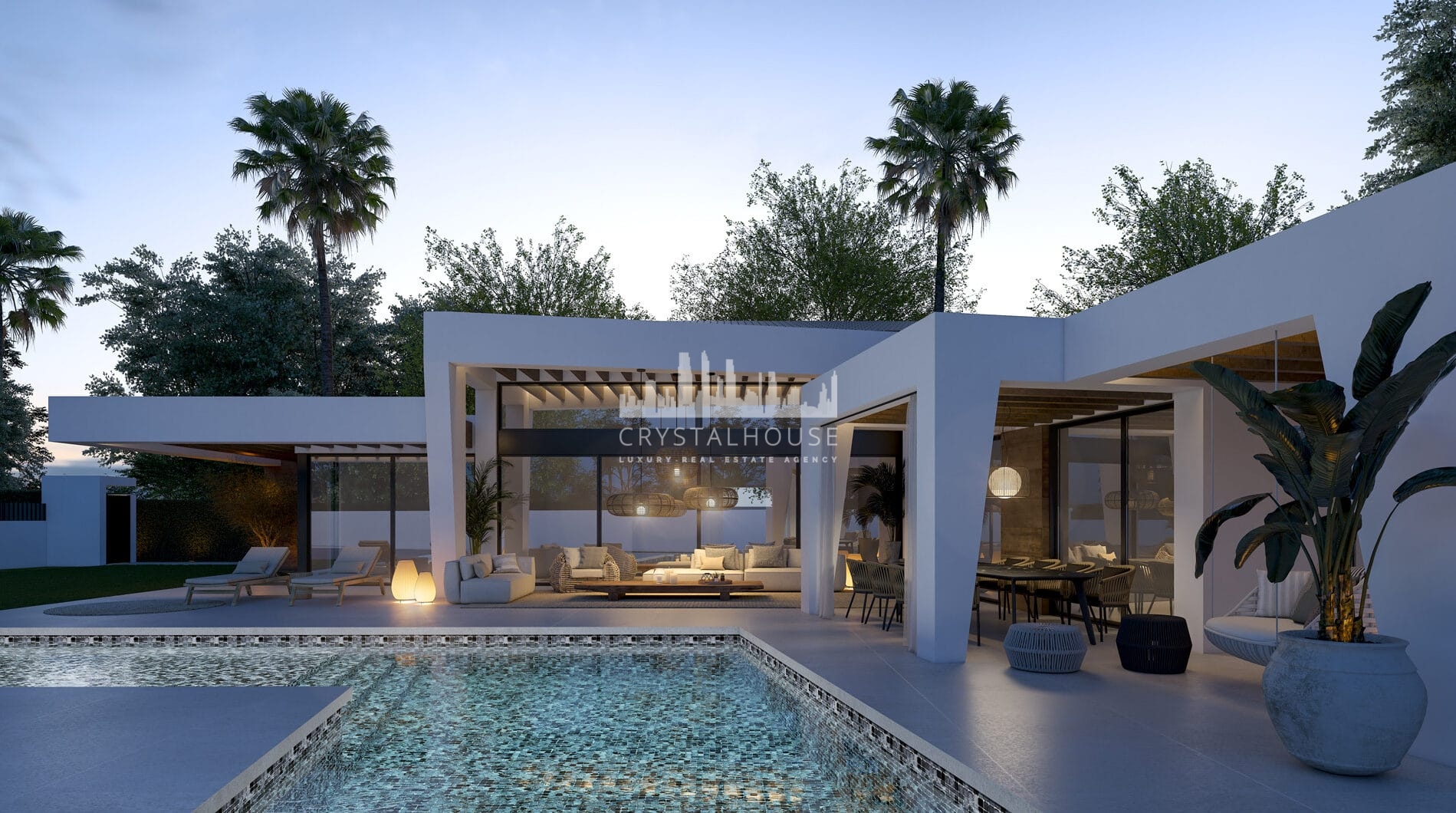 Three unique villas built on one level