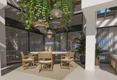 Three unique villas built on one level