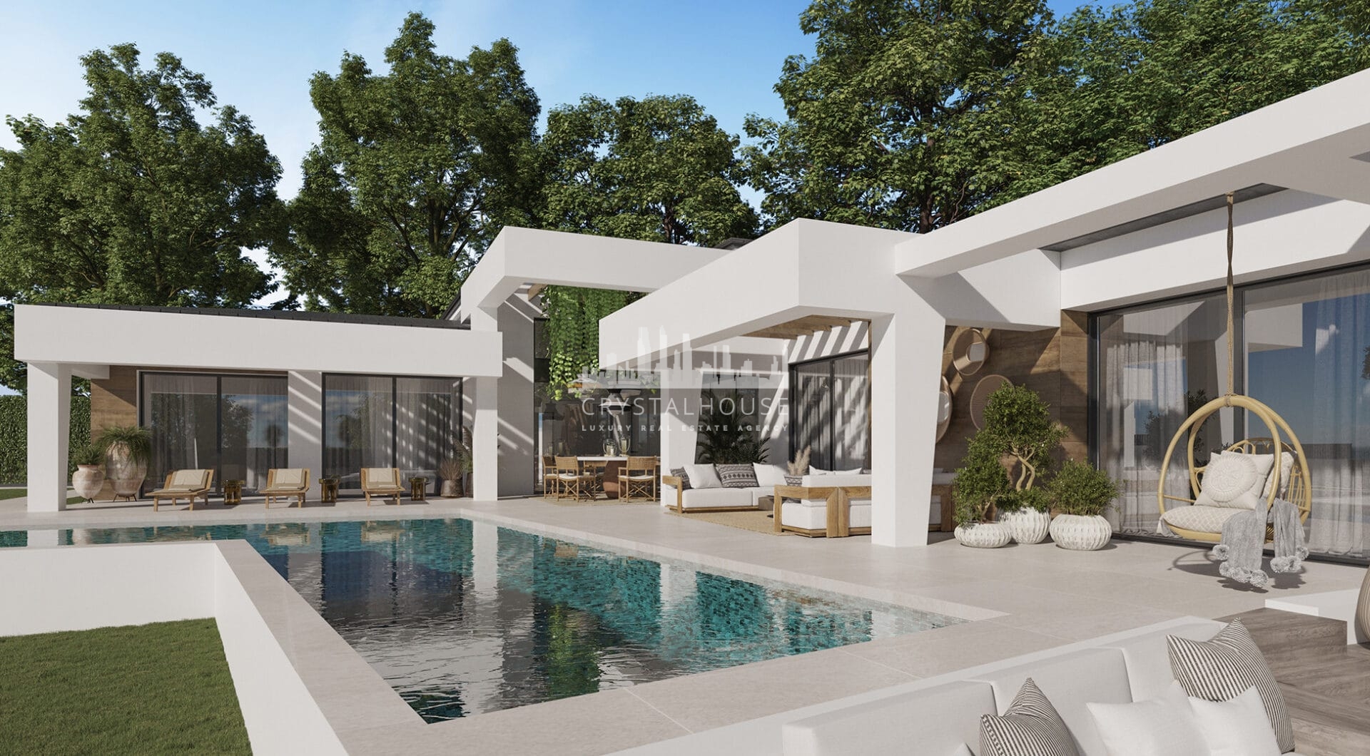 Three unique villas built on one level