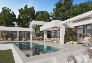 Three unique villas built on one level