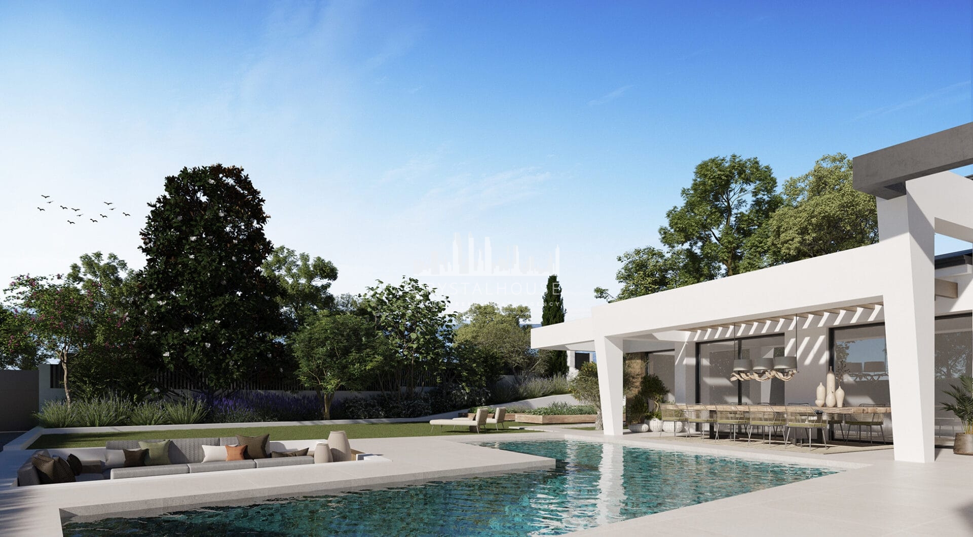 Three unique villas built on one level