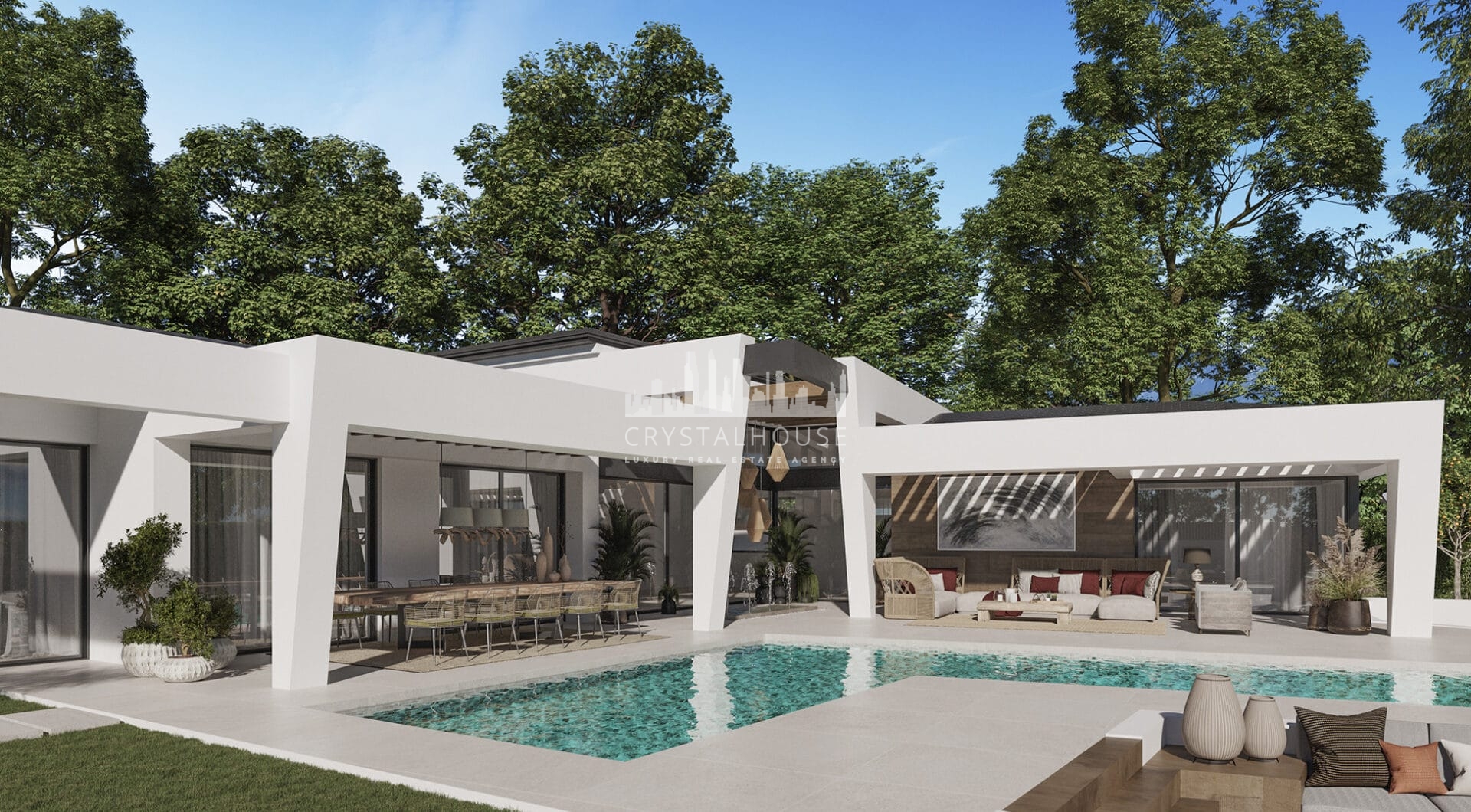 Three unique villas built on one level