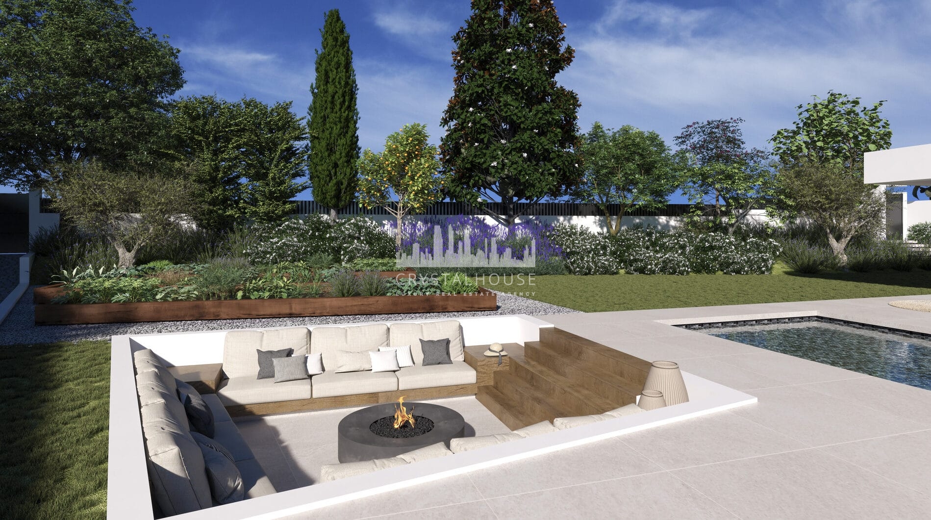 Three unique villas built on one level
