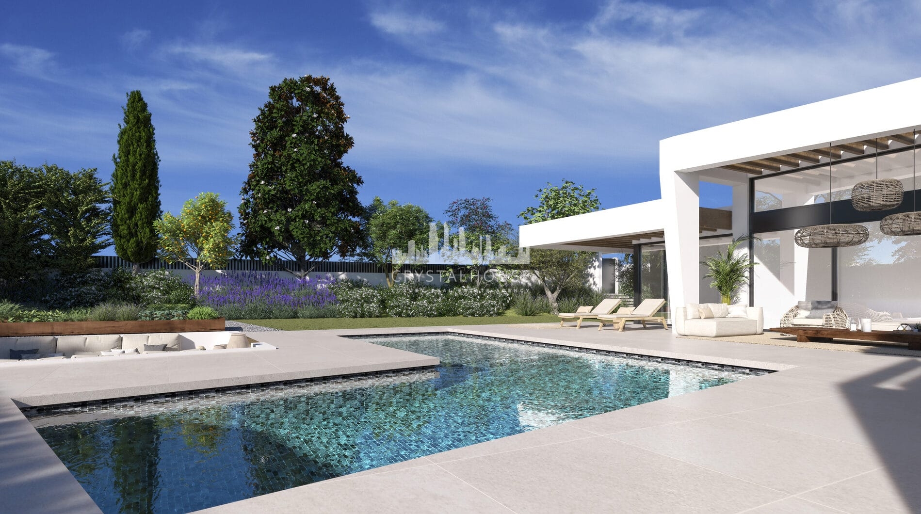 Three unique villas built on one level