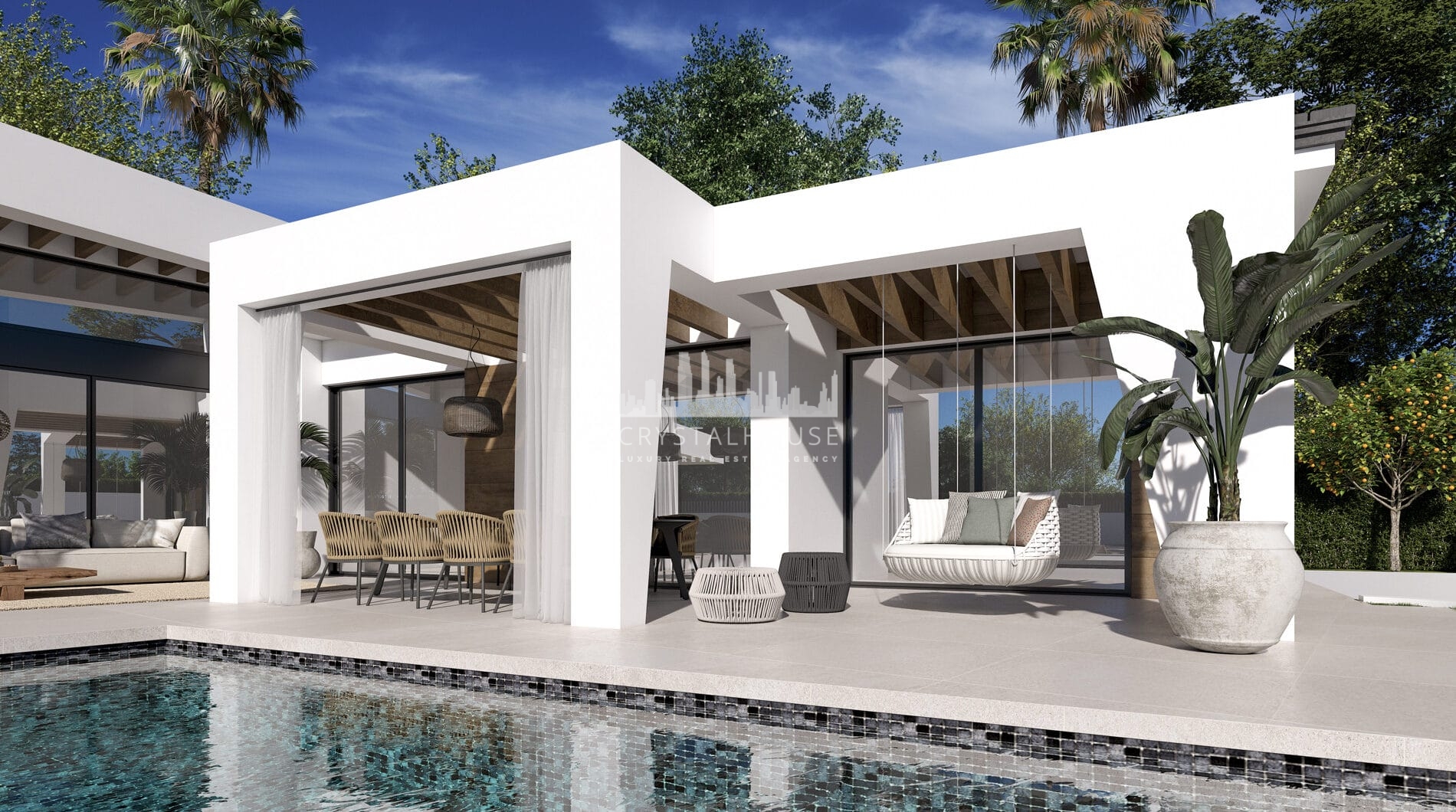 Three unique villas built on one level