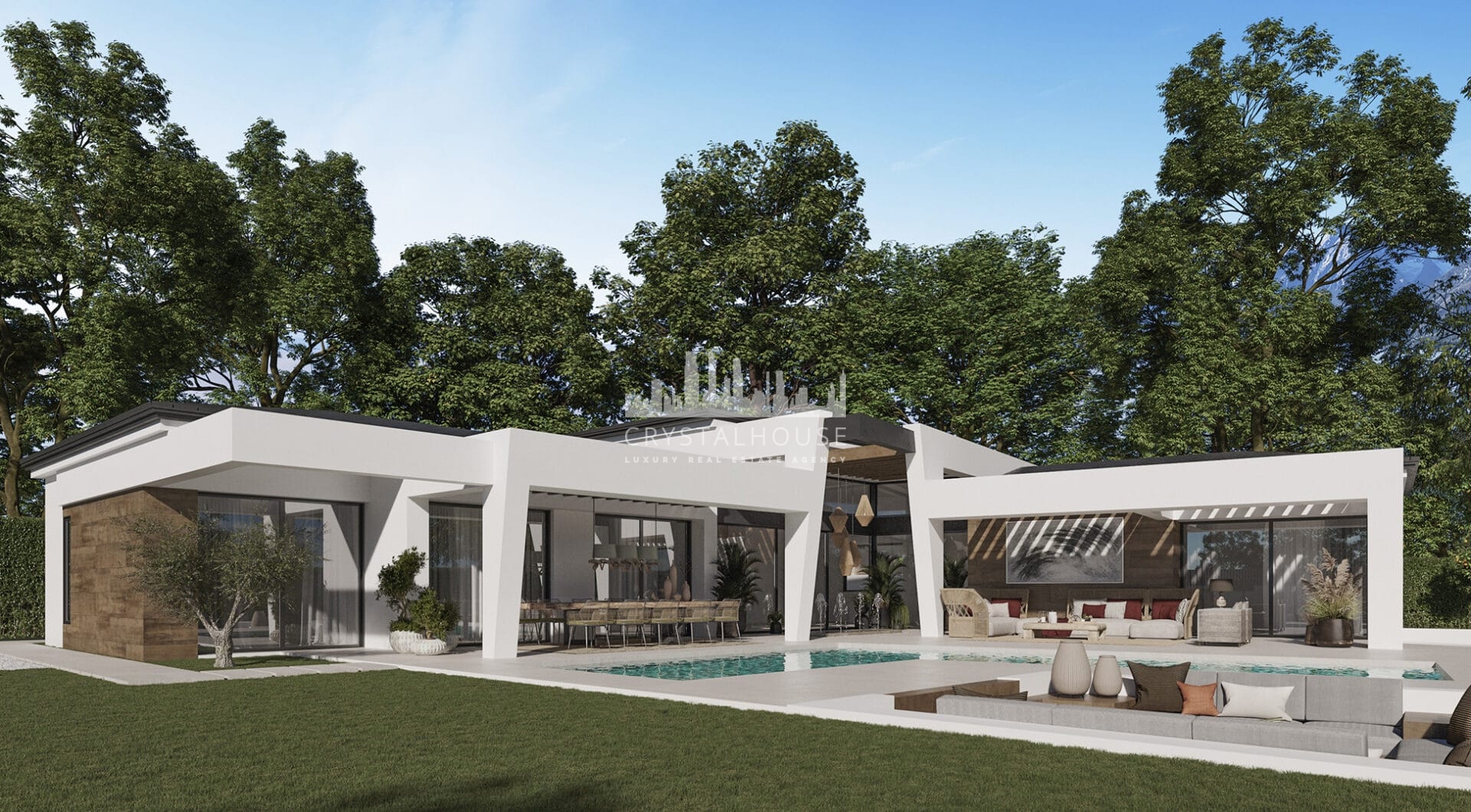 Three unique villas built on one level