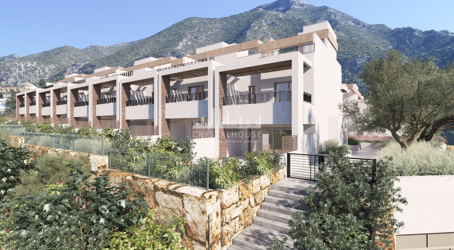Almazara Views, contemporary townhouses fully integrated in nature.