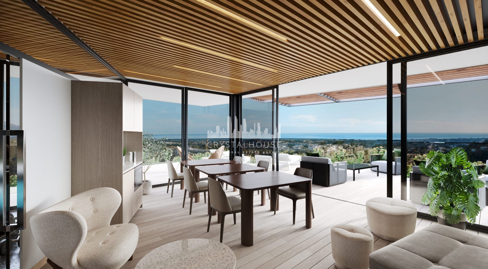 Fantastic complex of 3 and 4 bedroom apartments with panoramic sea views over the Golf Valley