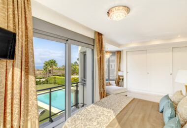 Immaculate five bedroom, south facing beachfront villa located in El Rosario, Marbella East with incredible sea views