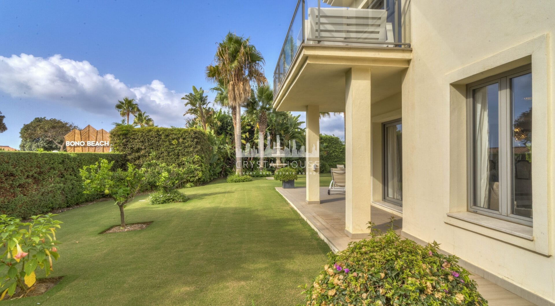 Immaculate five bedroom, south facing beachfront villa located in El Rosario, Marbella East with incredible sea views