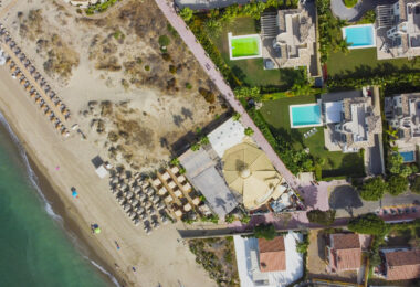 Immaculate five bedroom, south facing beachfront villa located in El Rosario, Marbella East with incredible sea views