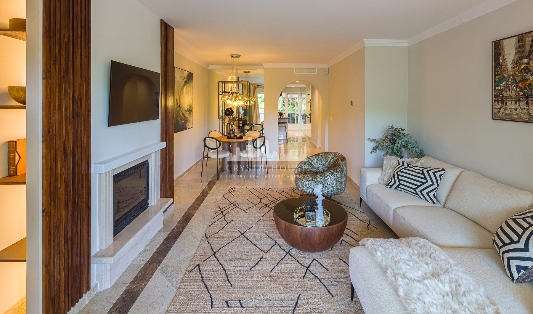 Stunning two bedroom south west facing elevated ground floor apartment in the heart of Marbella's Golden Mile