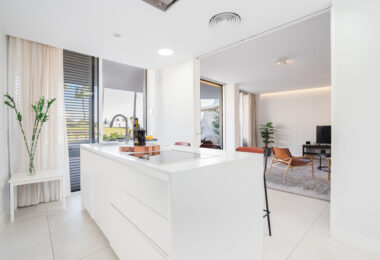 Luxurious beachfront apartment with private garden