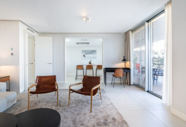 Luxurious beachfront apartment with private garden