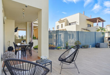 Spacious three bedroom, south west facing apartment in the gated community Ribera Luar, Estepona with large private garden