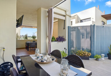 Spacious three bedroom, south west facing apartment in the gated community Ribera Luar, Estepona with large private garden