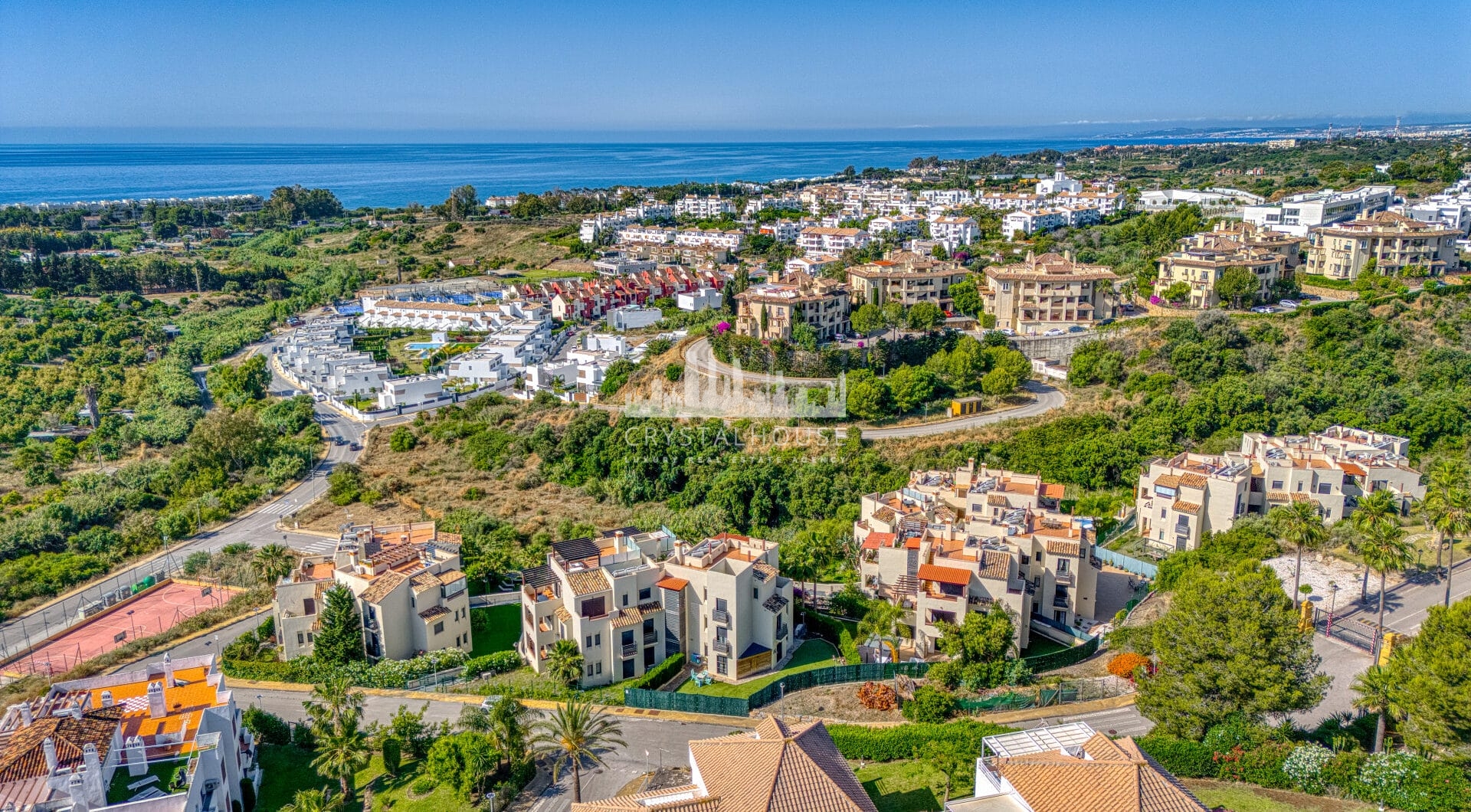Spacious three bedroom, south west facing apartment in the gated community Ribera Luar, Estepona with large private garden