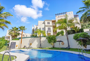 Spacious three bedroom, south west facing apartment in the gated community Ribera Luar, Estepona with large private garden