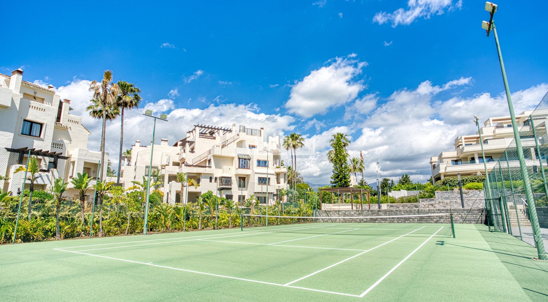 Luxurious four-bedroom duplex penthouse located in a beachfront community on Marbella’s prestigious New Golden Mile with sea views