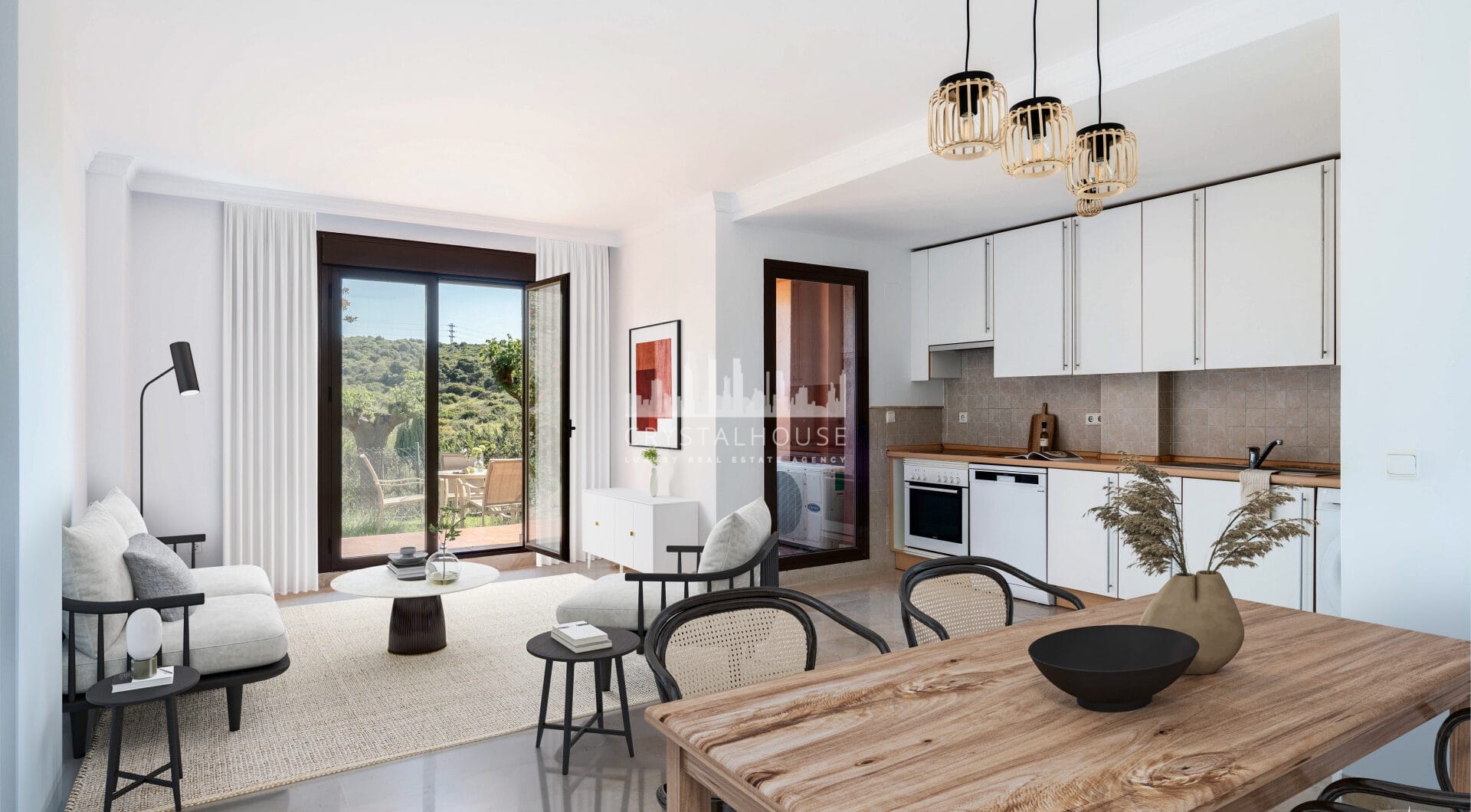 Elegant Coastal Living in Estepona – Corner Garden Apartment with Style &amp; Serenity in Costa Galera