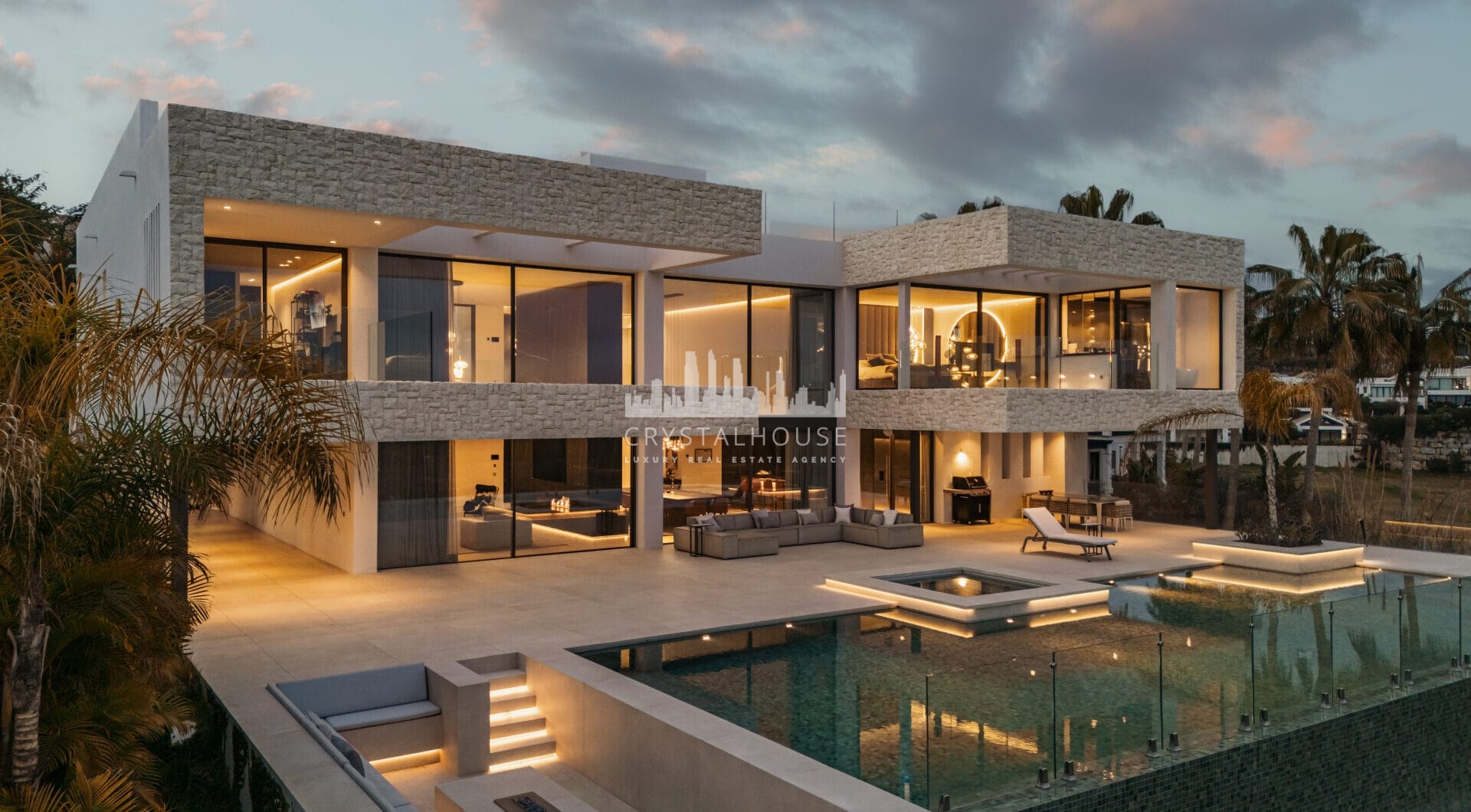 This modern luxury 4-bedroom villa is for sale in La Alquería, a peaceful area renowned for its serene ambiance and breathtaking scenery.