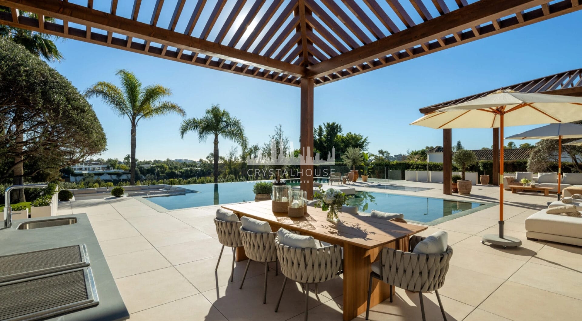Nestled in the prestigious Golf Valley of Nueva Andalucía, Villa Olivia is a masterpiece of Mediterranean elegance infused with contemporary Balinese touches.