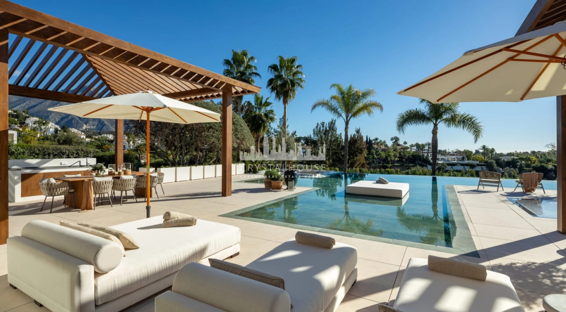 Nestled in the prestigious Golf Valley of Nueva Andalucía, Villa Olivia is a masterpiece of Mediterranean elegance infused with contemporary Balinese touches.