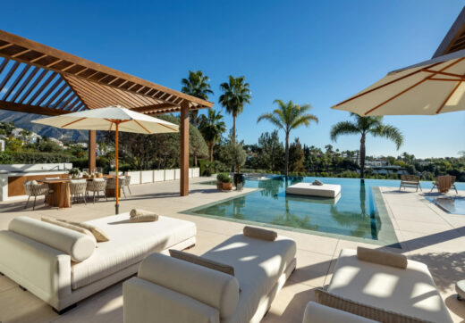 Nestled in the prestigious Golf Valley of Nueva Andalucía, Villa Olivia is a masterpiece of Mediterranean elegance infused with contemporary Balinese touches.