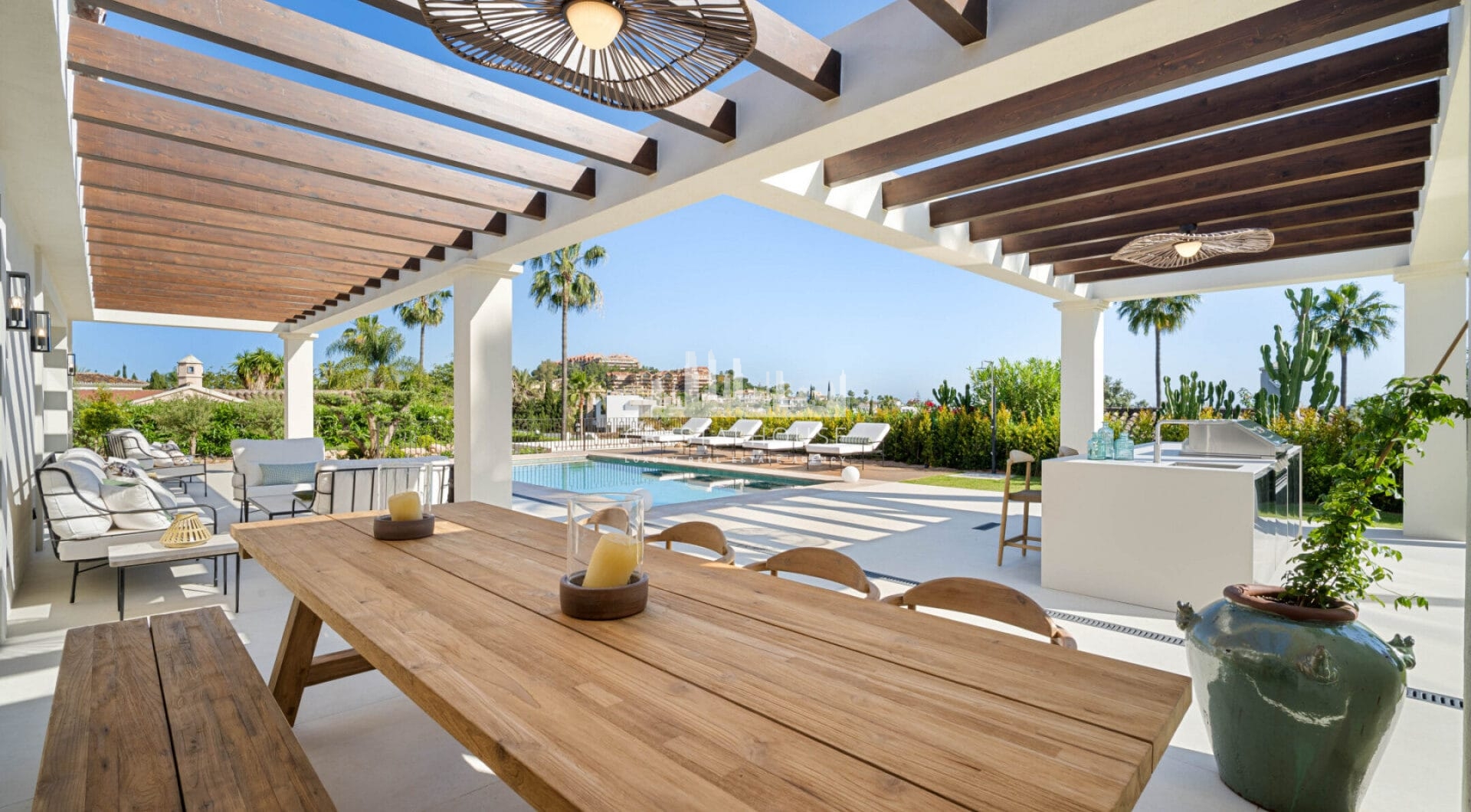 Welcome to Casa Olivo, a beautifully reimagined single-level villa nestled in the heart of Nueva Andalucía, just minutes from the renowned Los Naranjos Golf Course.