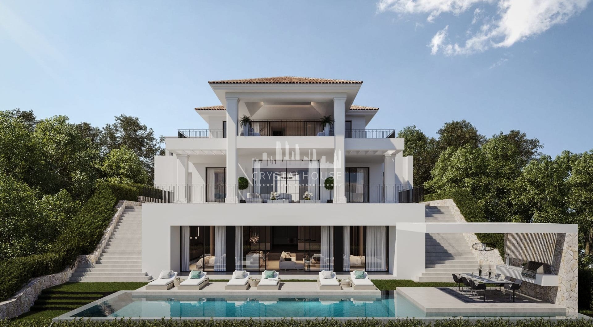 In the heart of the prestigious El Herrojo Alto community lies a villa that beautifully combines traditional Andalusian elegance with modern luxury.