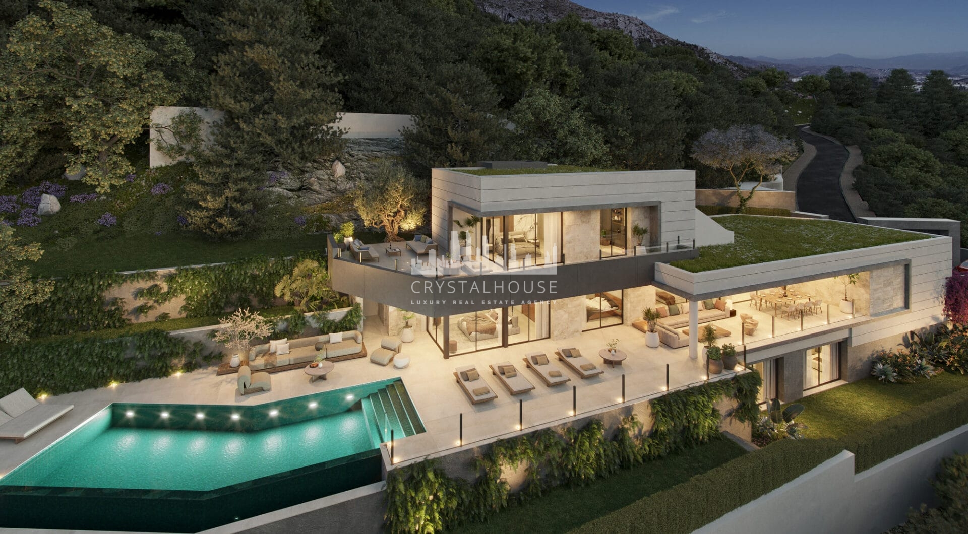 The contemporary villas features modern kitchens included in the price but for the client to choose as a part of the completion process, floor to ceiling glass, open plan living space with natural light.