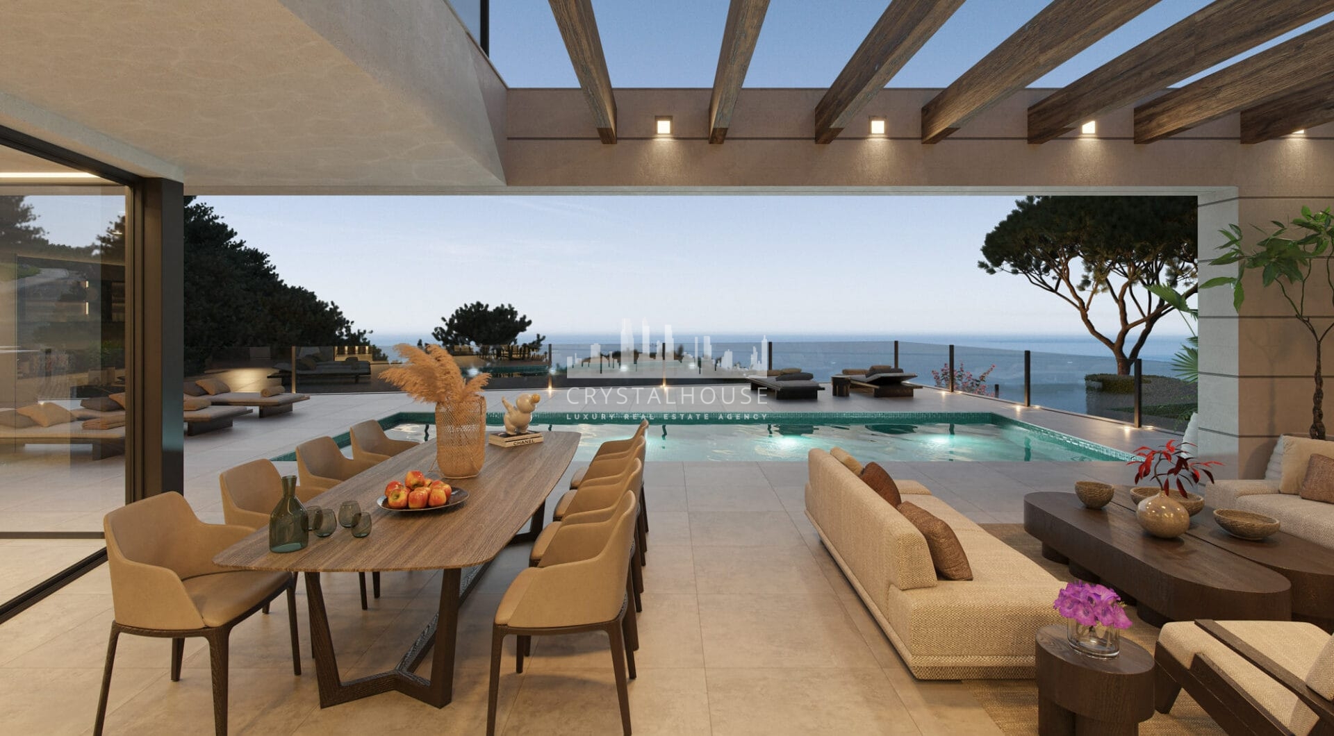 The contemporary villas features modern kitchens included in the price but for the client to choose as a part of the completion process, floor to ceiling glass, open plan living space with natural light.