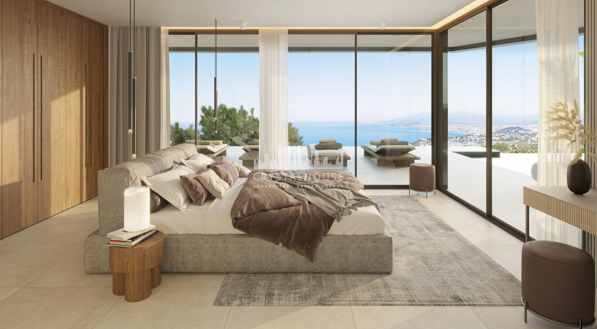 The contemporary villas features modern kitchens included in the price but for the client to choose as a part of the completion process, floor to ceiling glass, open plan living space with natural light.