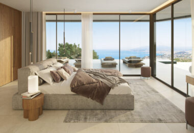 The contemporary villas features modern kitchens included in the price but for the client to choose as a part of the completion process, floor to ceiling glass, open plan living space with natural light.