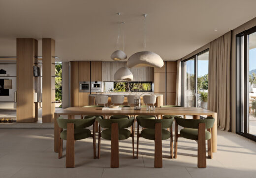 Villa Tulua is a design-led luxury villa for sale in the dream location of Nueva Andalucía, positioned on an elevated ridge that offers unrivalled panoramic views.