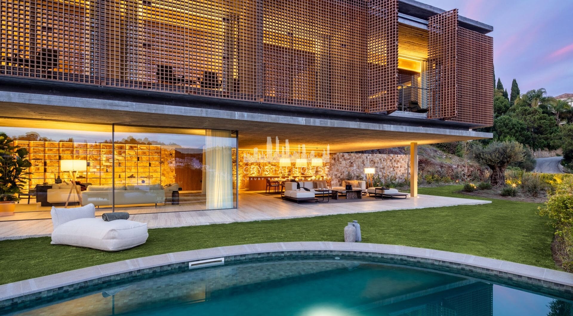 Villa Sienna is a contemporary home for sale in the exclusive gated community of El Madroñal, a peaceful and sought-after area in the hills of Marbella.