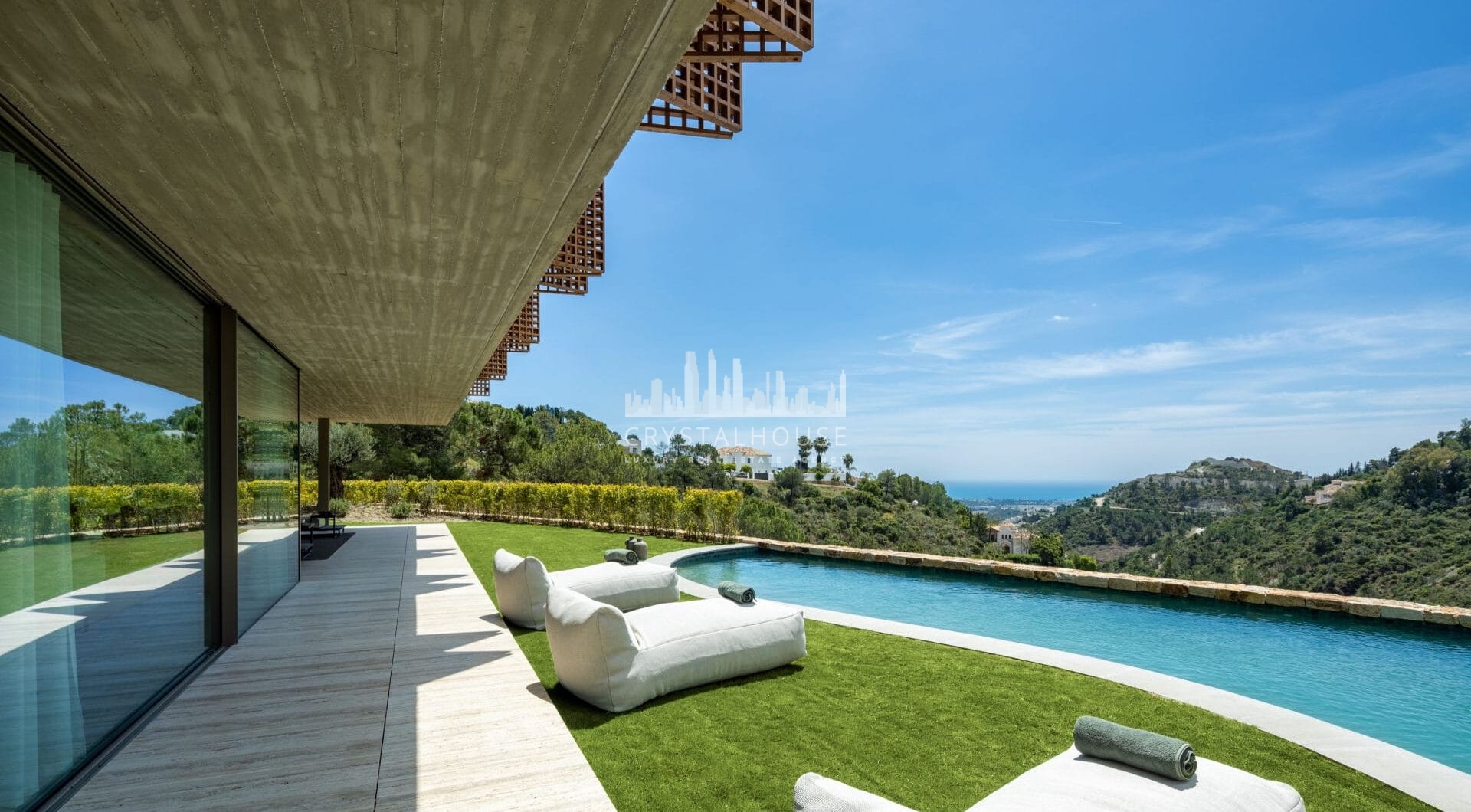 Villa Sienna is a contemporary home for sale in the exclusive gated community of El Madroñal, a peaceful and sought-after area in the hills of Marbella.