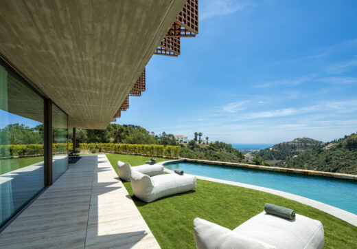 Villa Sienna is a contemporary home for sale in the exclusive gated community of El Madroñal, a peaceful and sought-after area in the hills of Marbella.