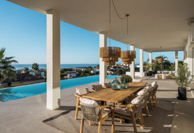 Villa Olivia stands as a remarkable family estate for sale within the prestigious gated community of Los Flamingos, just moments from the renowned Villa Padierna Resort, world-class golf courses, and an array of premium amenities.