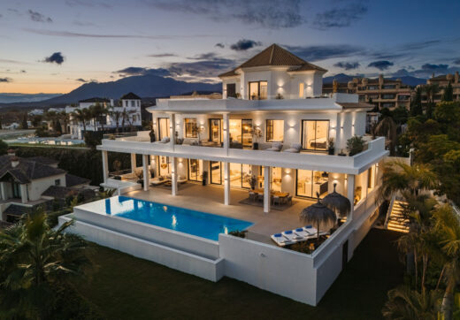 Villa Olivia stands as a remarkable family estate for sale within the prestigious gated community of Los Flamingos, just moments from the renowned Villa Padierna Resort, world-class golf courses, and an array of premium amenities.
