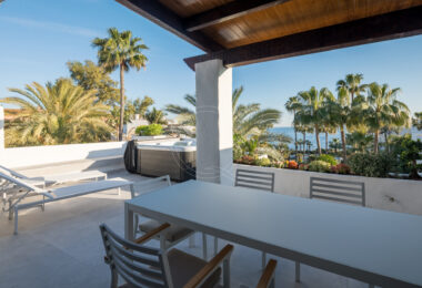 Stunning duplex penthouse beach front in the sought after area of Puerto Banús